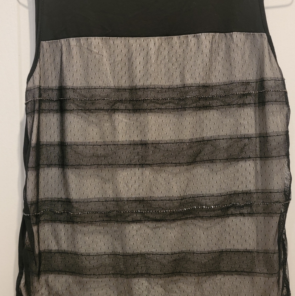 Loft black with rhinestone stripe tank blouse